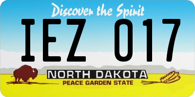 ND license plate IEZ017
