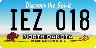 ND license plate IEZ018