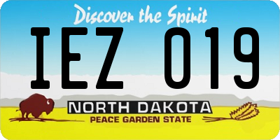 ND license plate IEZ019