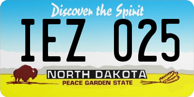 ND license plate IEZ025