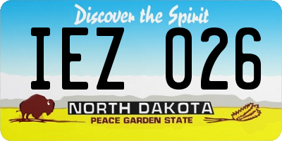 ND license plate IEZ026