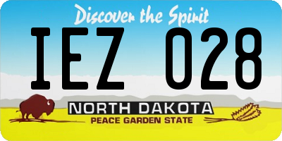 ND license plate IEZ028