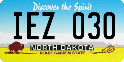 ND license plate IEZ030