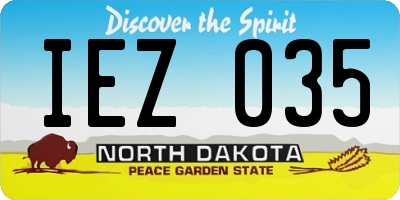 ND license plate IEZ035