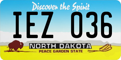 ND license plate IEZ036