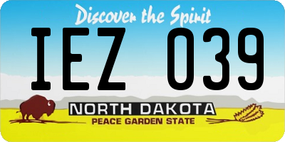 ND license plate IEZ039