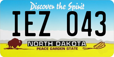 ND license plate IEZ043
