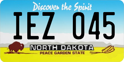 ND license plate IEZ045