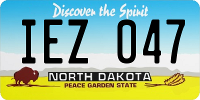 ND license plate IEZ047