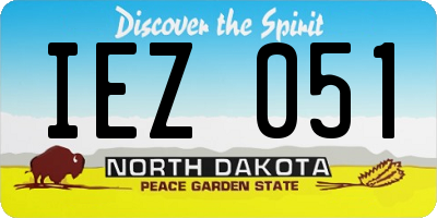 ND license plate IEZ051