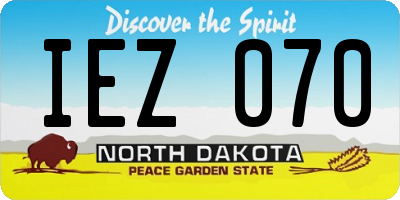 ND license plate IEZ070