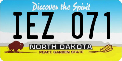 ND license plate IEZ071