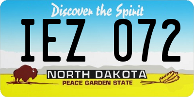 ND license plate IEZ072