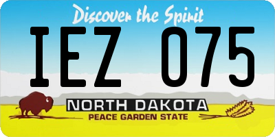 ND license plate IEZ075