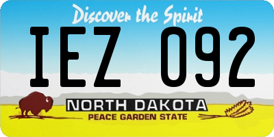 ND license plate IEZ092