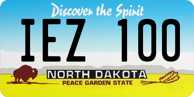 ND license plate IEZ100
