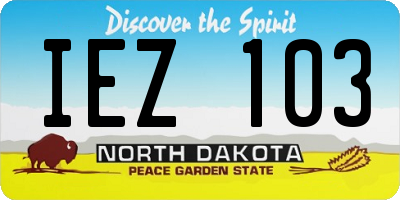 ND license plate IEZ103