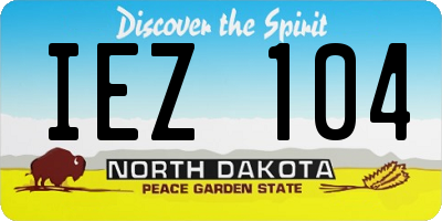 ND license plate IEZ104