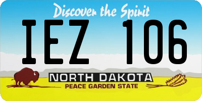ND license plate IEZ106