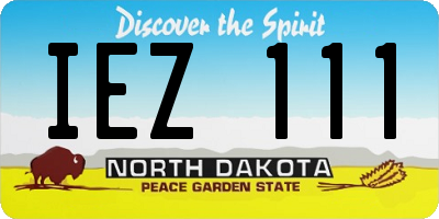 ND license plate IEZ111