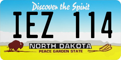 ND license plate IEZ114