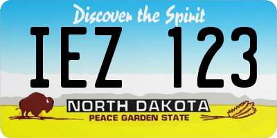 ND license plate IEZ123