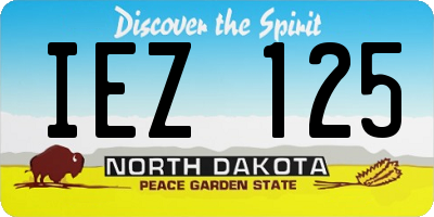 ND license plate IEZ125