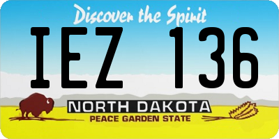 ND license plate IEZ136