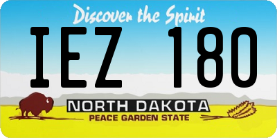 ND license plate IEZ180