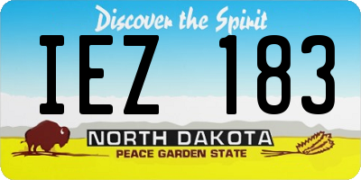 ND license plate IEZ183