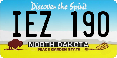ND license plate IEZ190
