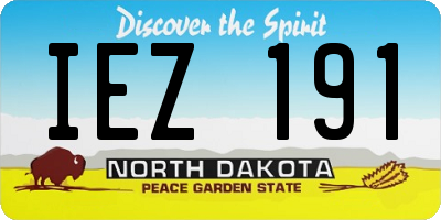 ND license plate IEZ191