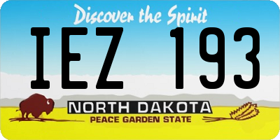 ND license plate IEZ193