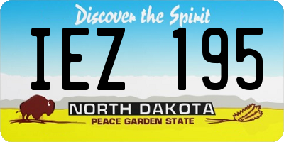 ND license plate IEZ195