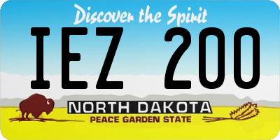 ND license plate IEZ200