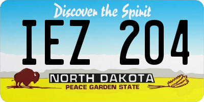 ND license plate IEZ204