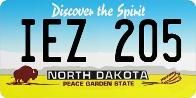ND license plate IEZ205