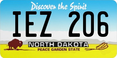 ND license plate IEZ206