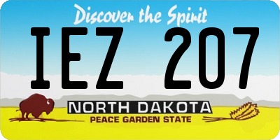 ND license plate IEZ207