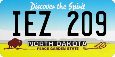 ND license plate IEZ209