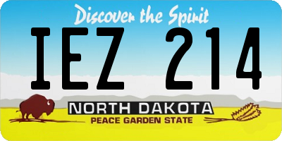 ND license plate IEZ214