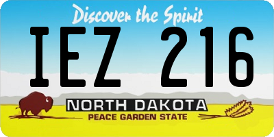 ND license plate IEZ216