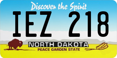 ND license plate IEZ218