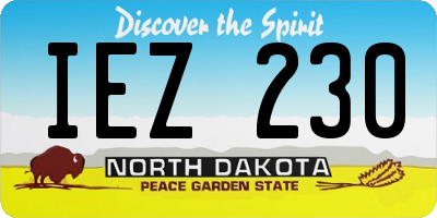ND license plate IEZ230