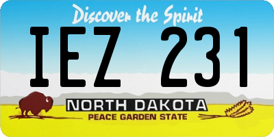 ND license plate IEZ231