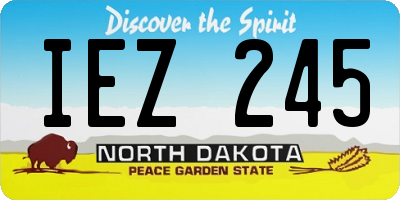 ND license plate IEZ245