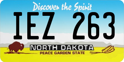 ND license plate IEZ263