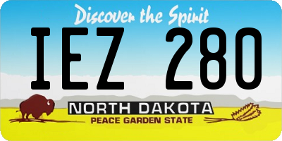 ND license plate IEZ280