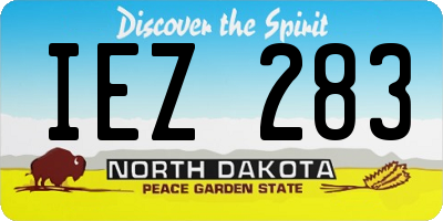 ND license plate IEZ283