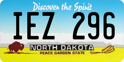 ND license plate IEZ296